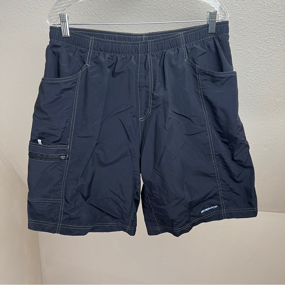 SUGOI Black Padded Cycling Cargo Shorts. Size XL